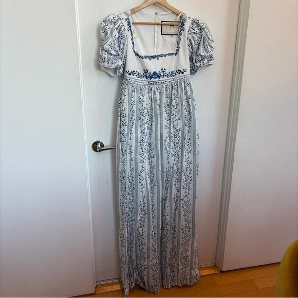 Agua by Agua Bendita Pistacho grosellas-printed poplin dress maxi floral - Picture 8 of 12